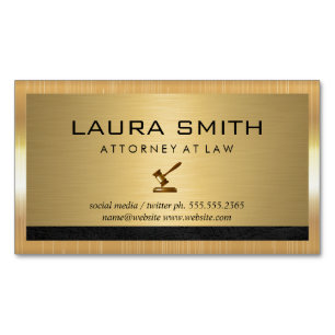 raadsman   Gouden Metallic Rand Lederen Trim Magnetisch Visitekaartje