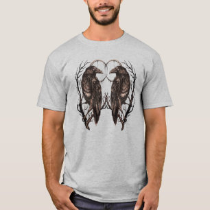 Raaf in Dode Boom - Donkere Gotische Kunst T-shirt
