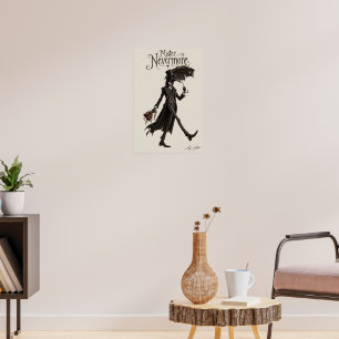 Raaf met een Zwarte Paraplu Poster