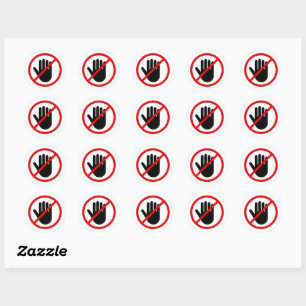 Raak geen stickers aan met een verboden teken