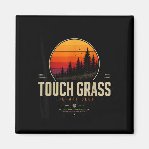 Raak gras therapie club retro natuur streetwear  magneet