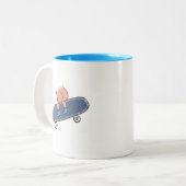 Raak het dek tweekleurige koffiemok (Voorkant links)