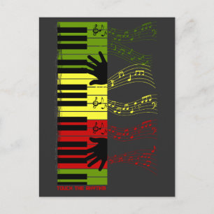 Raak het Ritme – Kleurrijke Pianotoetsen Muziek Ku Briefkaart