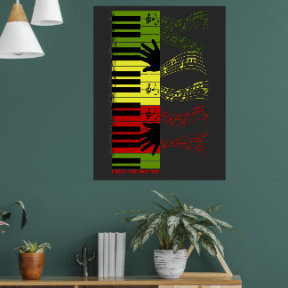 Raak het Ritme – Kleurrijke Pianotoetsen Muziek Ku Poster