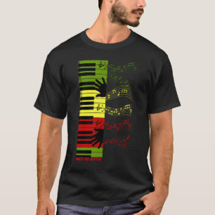 Raak het Ritme – Kleurrijke Pianotoetsen Muziek Ku T-shirt