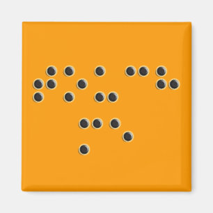 Raak me aan (braille) vierkante magneet