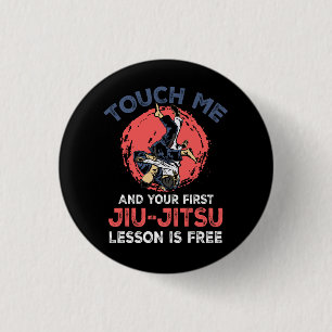 Raak me aan en je eerste jiu Jitsu Lesson is vrij. Ronde Button 3,2 Cm