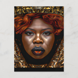 Raak mijn Haar Black Melanin Afro Queen Crown niet Briefkaart