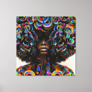 Raak mijn Haar Black Melanin Afro Queen Crown niet Canvas Afdruk