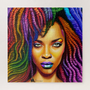 Raak mijn Haar Black Melanin Afro Queen Crown niet Legpuzzel