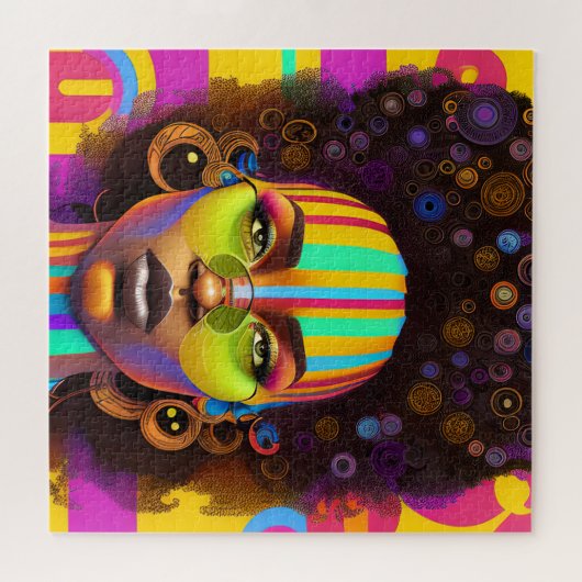 Raak mijn Haar Black Melanin Afro Queen Crown niet Legpuzzel (Horizontaal)