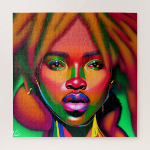 Raak mijn Haar Black Melanin Afro Queen Crown niet Legpuzzel