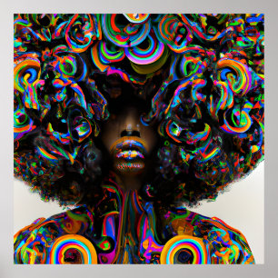 Raak mijn Haar Black Melanin Afro Queen Crown niet Poster