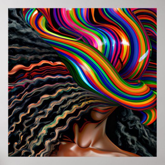 Raak mijn Haar Black Melanin Afro Queen Crown niet Poster (Voorkant)