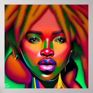 Raak mijn Haar Black Melanin Afro Queen Crown niet Poster
