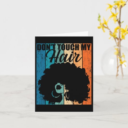 Raak mijn haar niet grappig Afro natuurlijk haar v Kaart (Gele Bloem)