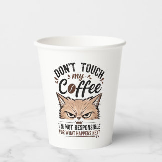 Raak Mijn Koffie Niet Aan Chagrijnige Kat Grappige Papieren Bekers