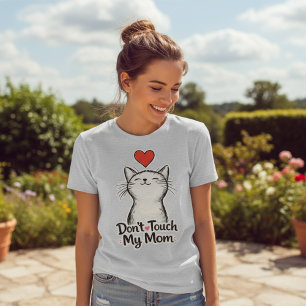 Raak mijn moeder niet aan Funny Cat Mom Dames Tri-Blend Shirt