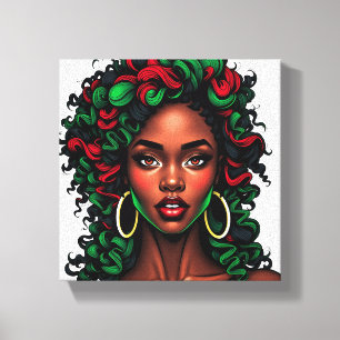 Raak mijn mooie zwarte haar melanine zus niet aan canvas afdruk