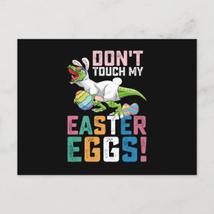 Raak mijn paaseieren niet aan om de dinosaurus te  briefkaart