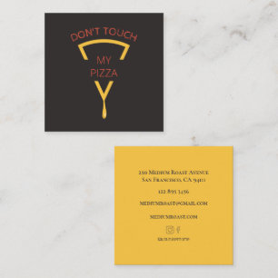 Raak mijn pizza gepersonaliseerde pizzeria niet aa vierkante visitekaartje