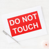 Raak niet aan rechthoekige sticker (Envelop)