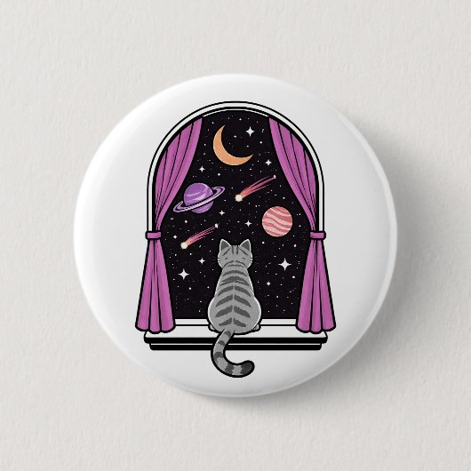 Raam Kat Ronde Button 5,7 Cm (Voorkant)