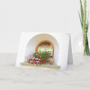 raam met bloemen kaart