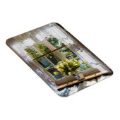 Raam met loopgordijn en tulpen magneet (Rechterzijde)