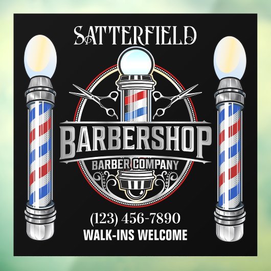 Raamfolie voor kapperszaak raamsticker (Vel 3)