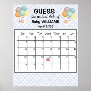 Raamkalender Baby Ballonnen Poster