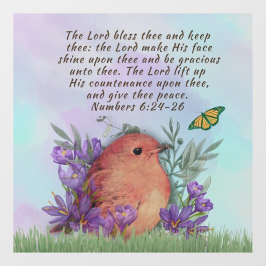 Raamklemmen met bijbelvers en natuur-artwork raamsticker (Vel)