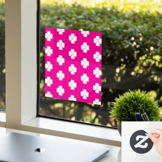 Raamklemmen met klaversmaak raamsticker (Kantoor)