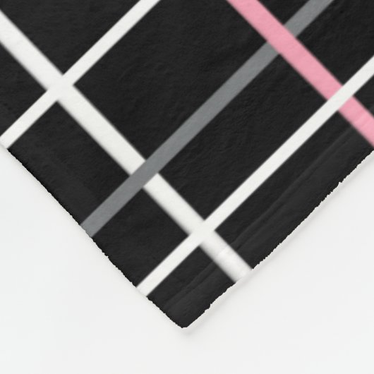 Raampaneel Afdrukken in zwart-wit met roze Fleece Deken (Hoek)