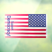 Raamsluiting met verticale afbeelding van "Support Raamsticker (Vel 3)