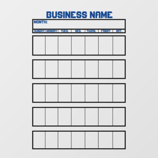 Raamstickers Kalender Niet-Magnetische Whiteboards Raamsticker (Vel)