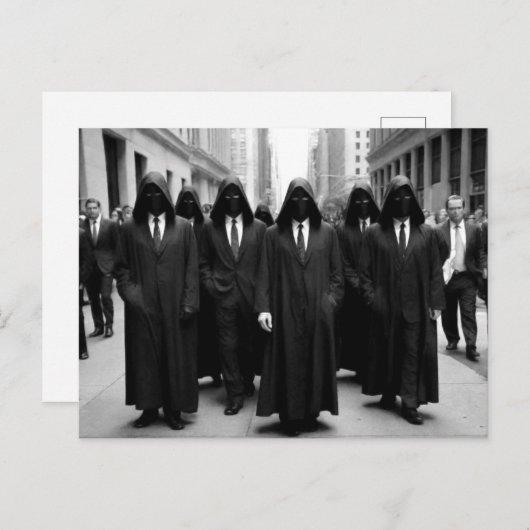 Raar griezelig hooded mensen briefkaart (Voorkant / Achterkant)