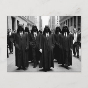 Raar griezelig hooded mensen briefkaart