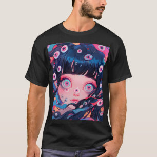 Raar griezelig schattig anime meisje t-shirt