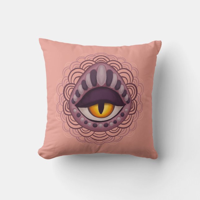 Raar grillig spookachtig oog kussen (Voorkant)