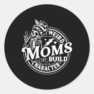 Raar Moeders Bouw Karakter Skelet Grappig Mama Mot Ronde Sticker