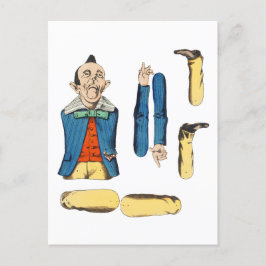 Raar oud man geleed papier pop uitgesneden briefkaart
