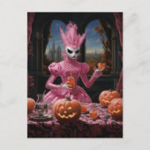 Raar roze Halloween Person Briefkaart (Voorkant)