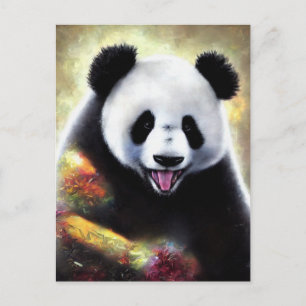 Raar uitziende Panda Beer AI Art Briefkaart