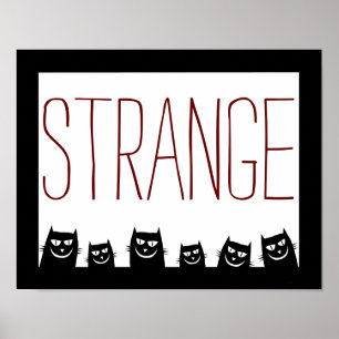 "RAAR" Zwarte Kat Abstract Poster