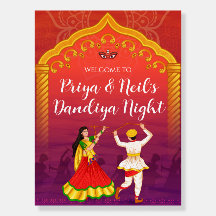 Raas Garba Nacht welkomstbord Dandiya Nacht Tekene