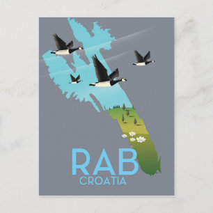 Rab Coratia vintage stijl kaart