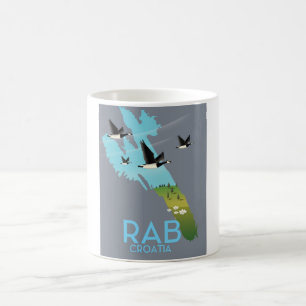 Rab Coratia vintage stijl kaart Koffiemok