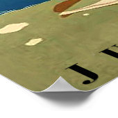 Rab, isle, Joegoslavië, bikini vrouw op het strand Poster (Hoek)