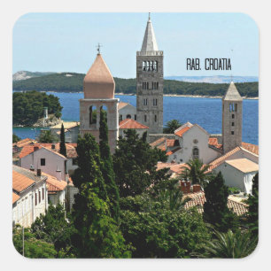 Rab, Kroatische landschapsfoto Vierkante Sticker